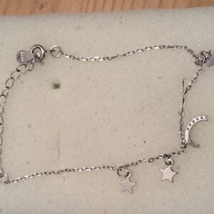 Silver Star and Moon Charm Bracelet